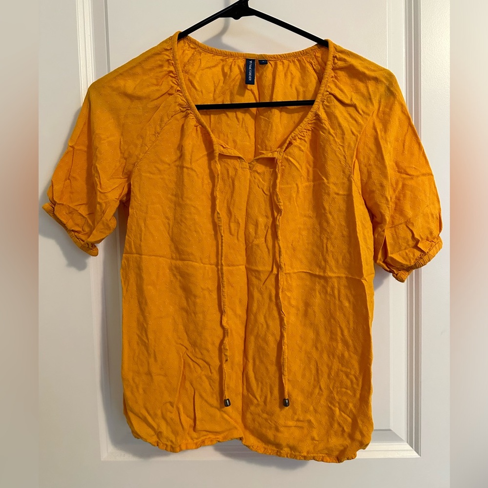 Casual bright balloon sleeve blouse